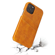 For iPhone 12 mini Fierre Shann Retro Oil Wax Texture PU Leather Case with Card Slots(Yellow) Eurekaonline