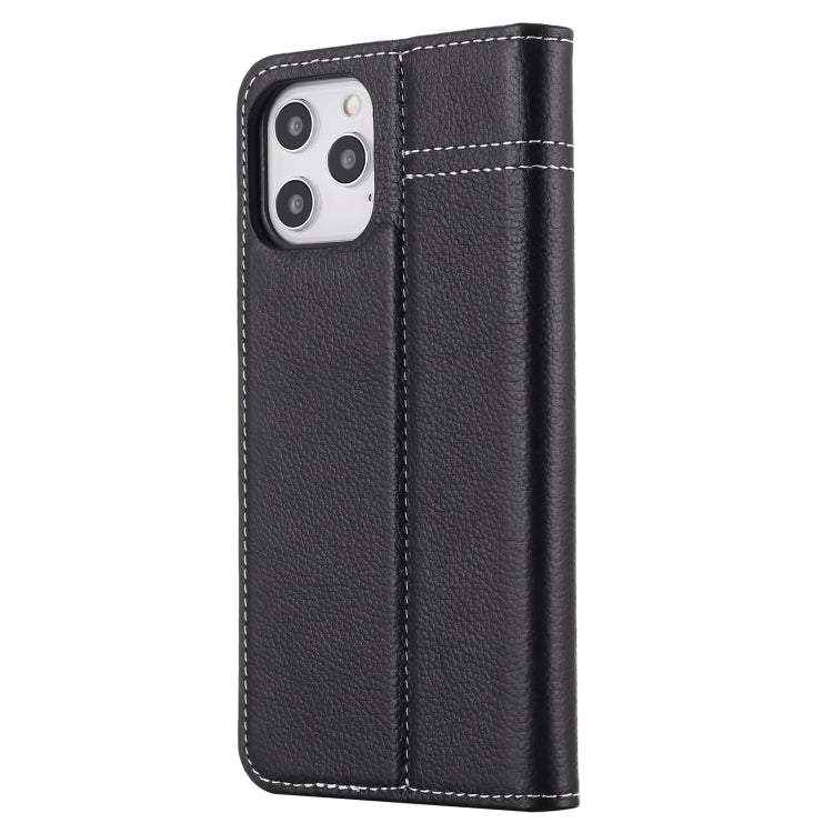 For iPhone 12 mini GEBEI Top-grain Leather Horizontal Flip Protective Case with Holder & Card Slots (Black) Eurekaonline