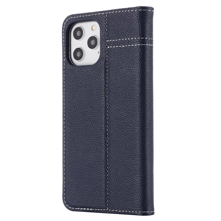 For iPhone 12 mini GEBEI Top-grain Leather Horizontal Flip Protective Case with Holder & Card Slots (Blue) Eurekaonline