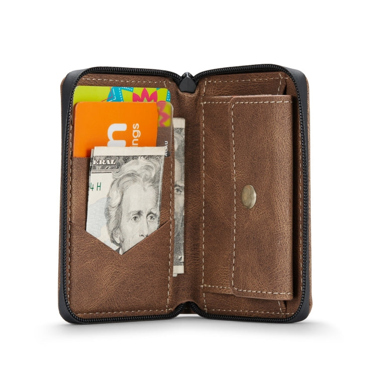 For iPhone 12 mini JEEHOOD Magnetic Zipper Horizontal Flip Leather Case with Holder & Card Slot & Wallet (Brown) Eurekaonline