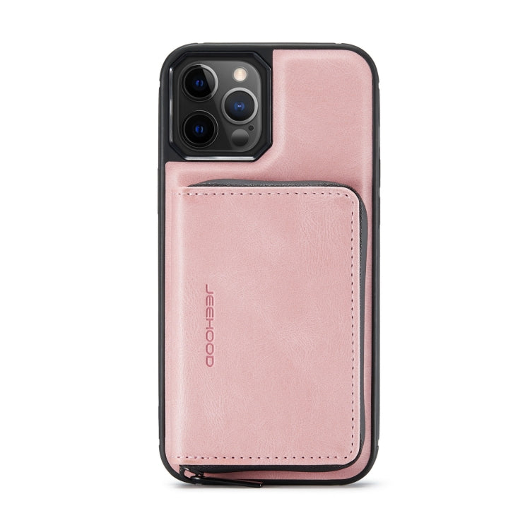 For iPhone 12 mini JEEHOOD Magnetic Zipper Horizontal Flip Leather Case with Holder & Card Slot & Wallet (Pink) Eurekaonline