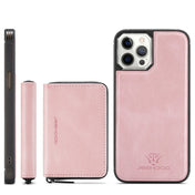 For iPhone 12 mini JEEHOOD Magnetic Zipper Horizontal Flip Leather Case with Holder & Card Slot & Wallet (Pink) Eurekaonline