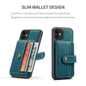 For iPhone 12 mini JEEHOOD RFID Blocking Anti-Theft Wallet Phone Case (Blue) Eurekaonline