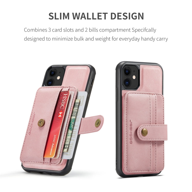 For iPhone 12 mini JEEHOOD RFID Blocking Anti-Theft Wallet Phone Case (Pink) Eurekaonline