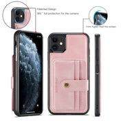 For iPhone 12 mini JEEHOOD RFID Blocking Anti-Theft Wallet Phone Case (Pink) Eurekaonline