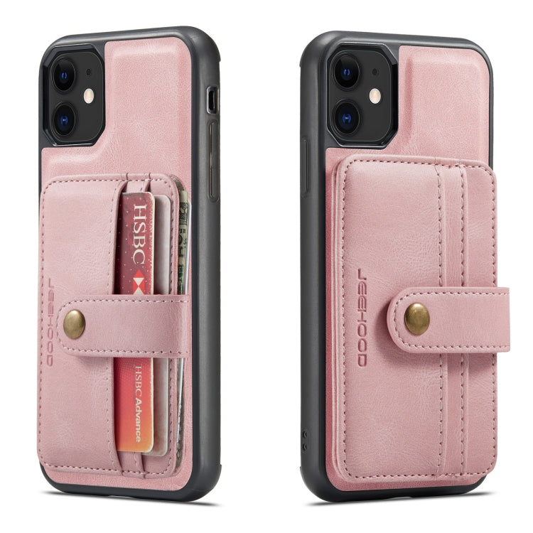 For iPhone 12 mini JEEHOOD RFID Blocking Anti-Theft Wallet Phone Case (Pink) Eurekaonline