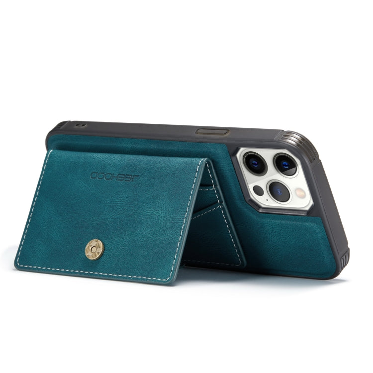 For iPhone 12 mini JEEHOOD Retro Magnetic Detachable Protective Case with Wallet & Card Slot & Holder (Blue) Eurekaonline