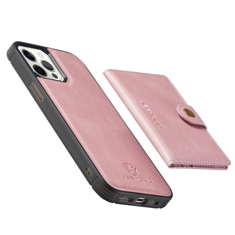 For iPhone 12 mini JEEHOOD Retro Magnetic Detachable Protective Case with Wallet & Card Slot & Holder (Pink) Eurekaonline