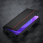 For iPhone 12 mini LC.IMEEKE Carbon Fiber PU + TPU Horizontal Flip Leather Case with Holder & Card Slot & Wallet (Vertical Black) Eurekaonline