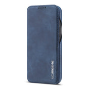 For iPhone 12 mini LC.IMEEKE Hon Ancient Series Horizontal Flip Leather Case with Holder & Card Slot(Blue) Eurekaonline