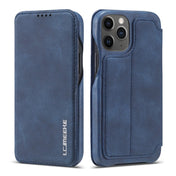 For iPhone 12 mini LC.IMEEKE Hon Ancient Series Horizontal Flip Leather Case with Holder & Card Slot(Blue) Eurekaonline