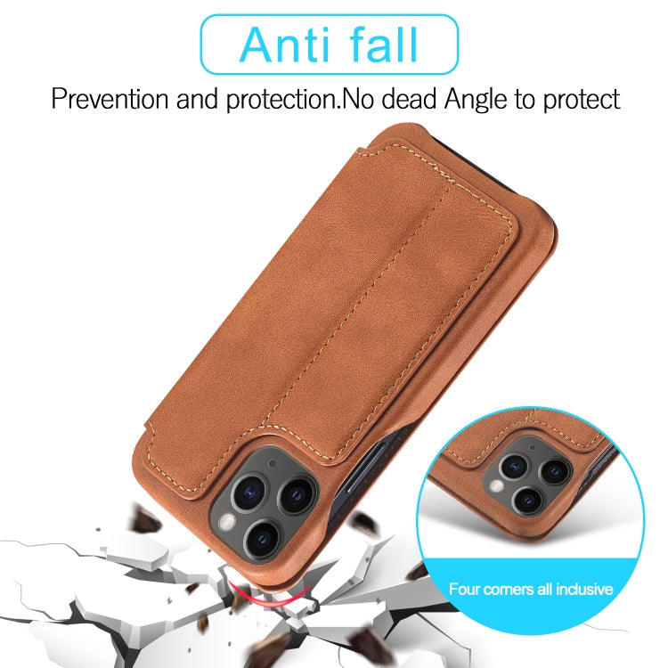 For iPhone 12 mini LC.IMEEKE Hon Ancient Series Horizontal Flip Leather Case with Holder & Card Slot(Brown) Eurekaonline