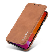 For iPhone 12 mini LC.IMEEKE Hon Ancient Series Horizontal Flip Leather Case with Holder & Card Slot(Brown) Eurekaonline
