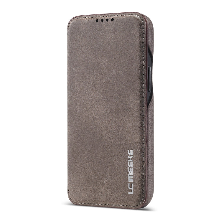 For iPhone 12 mini LC.IMEEKE Hon Ancient Series Horizontal Flip Leather Case with Holder & Card Slot(Coffee) Eurekaonline