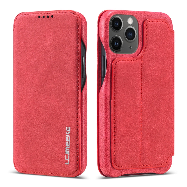 For iPhone 12 mini LC.IMEEKE Hon Ancient Series Horizontal Flip Leather Case with Holder & Card Slot(Red) Eurekaonline