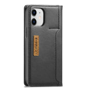 For iPhone 12 mini LC.IMEEKE LC-001 Series PU + TPU Color Matching Frosted Horizontal Flip Leather Case with Holder & Card Slot(Black) Eurekaonline