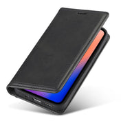 For iPhone 12 mini LC.IMEEKE LC-001 Series PU + TPU Color Matching Frosted Horizontal Flip Leather Case with Holder & Card Slot(Black) Eurekaonline