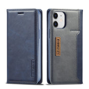 For iPhone 12 mini LC.IMEEKE LC-001 Series PU + TPU Color Matching Frosted Horizontal Flip Leather Case with Holder & Card Slot(Blue) Eurekaonline