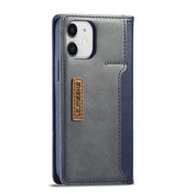 For iPhone 12 mini LC.IMEEKE LC-001 Series PU + TPU Color Matching Frosted Horizontal Flip Leather Case with Holder & Card Slot(Blue) Eurekaonline