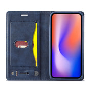 For iPhone 12 mini LC.IMEEKE LC-001 Series PU + TPU Color Matching Frosted Horizontal Flip Leather Case with Holder & Card Slot(Blue) Eurekaonline