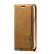 For iPhone 12 mini LC.IMEEKE LC-001 Series PU + TPU Color Matching Frosted Horizontal Flip Leather Case with Holder & Card Slot(Brown) Eurekaonline