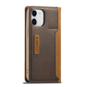For iPhone 12 mini LC.IMEEKE LC-001 Series PU + TPU Color Matching Frosted Horizontal Flip Leather Case with Holder & Card Slot(Brown) Eurekaonline