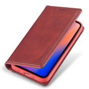 For iPhone 12 mini LC.IMEEKE LC-001 Series PU + TPU Color Matching Frosted Horizontal Flip Leather Case with Holder & Card Slot(Red) Eurekaonline