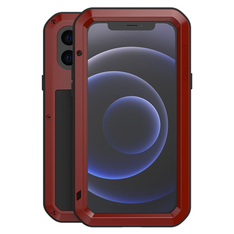 For iPhone 12 mini LOVE MEI Metal Shockproof Waterproof Dustproof Protective Case (Red) Eurekaonline