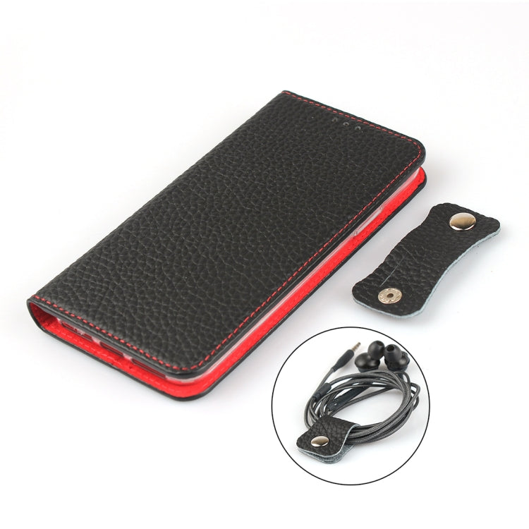 For iPhone 12 mini Litchi Genuine Leather Phone Case (Black) Eurekaonline