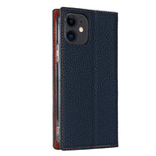 For iPhone 12 mini Litchi Genuine Leather Phone Case (Dark Blue) Eurekaonline