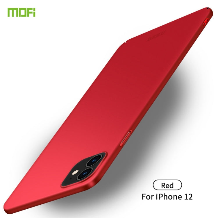 For iPhone 12 mini MOFI Frosted PC Ultra-thin Hard Case(Red) Eurekaonline