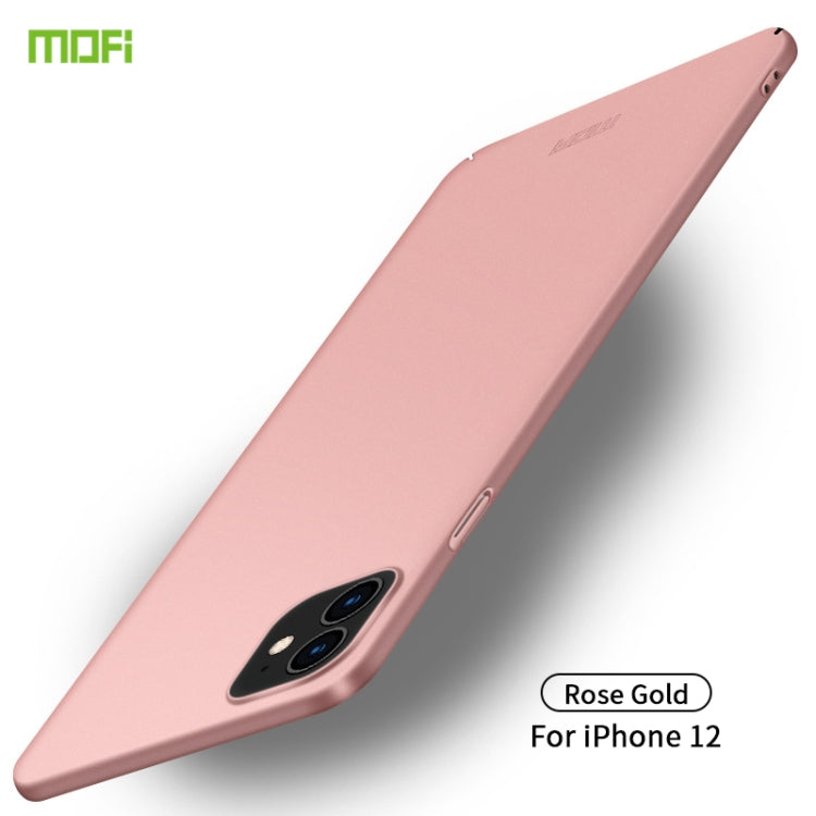 For iPhone 12 mini MOFI Frosted PC Ultra-thin Hard Case(Rose gold) Eurekaonline