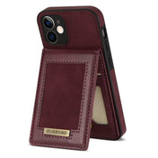 For iPhone 12 mini N.BEKUS Vertical Flip Card Slot RFID Phone Case (Wine Red) Eurekaonline