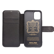 For iPhone 12 mini QIALINO Business Magnetic Horizontal Flip Leather Case with Card Slots & Wallet (Black) Eurekaonline