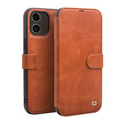 For iPhone 12 mini QIALINO Business Magnetic Horizontal Flip Leather Case with Card Slots & Wallet (Light Brown) Eurekaonline