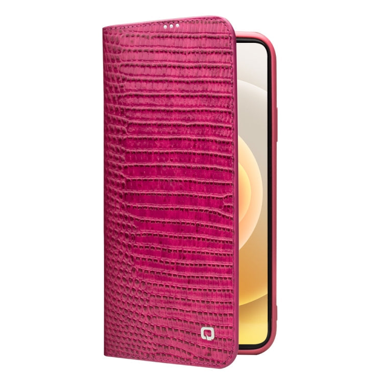 For iPhone 12 mini QIALINO Crocodile Texture Horizontal Flip Leather Case with Card Slots & Wallet (Rose Red) Eurekaonline