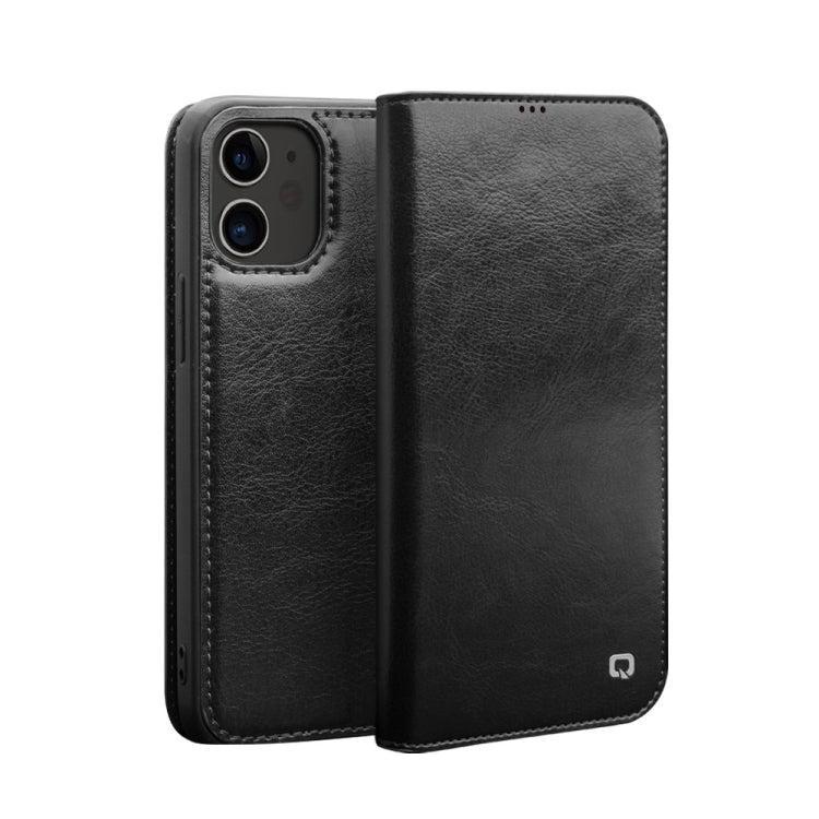 For iPhone 12 mini QIALINO Horizontal Flip Leather Case with Holder & Card Slots & Wallet (Black) Eurekaonline