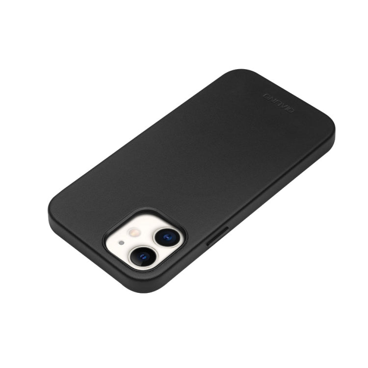 For iPhone 12 mini QIALINO Nappa Leather Shockproof Magsafe Case (Black) Eurekaonline