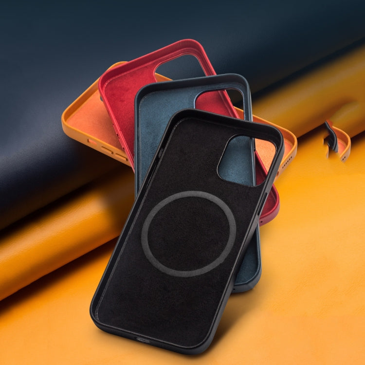 For iPhone 12 mini QIALINO Nappa Leather Shockproof Magsafe Case (Black) Eurekaonline
