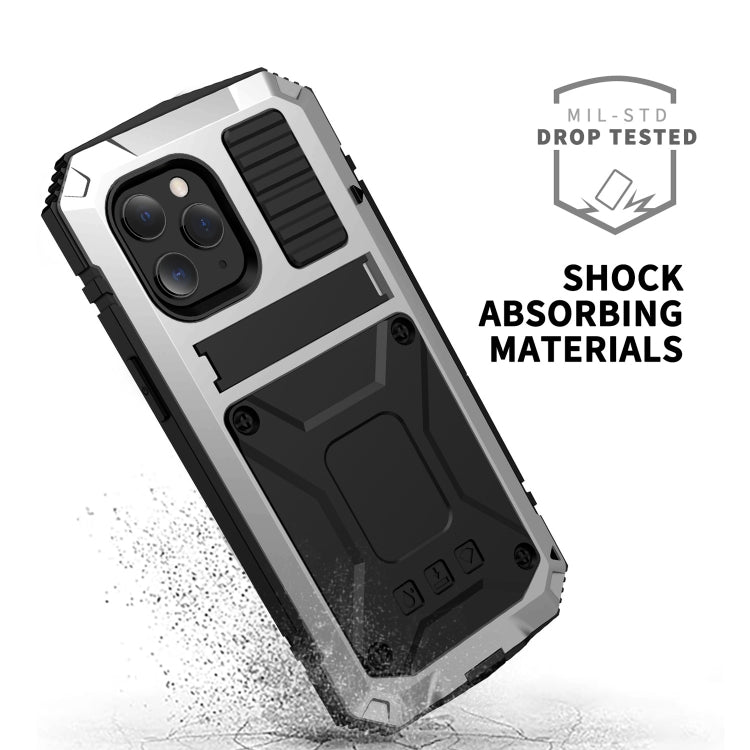 For iPhone 12 mini R-JUST Shockproof Waterproof Dust-proof Metal + Silicone Protective Case with Holder (Silver) Eurekaonline