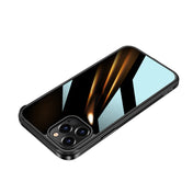 For iPhone 12 mini SULADA  Aviation Aluminum Frame Nano Glass TPU Case(Black) Eurekaonline