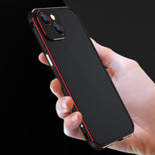 For iPhone 13 Aurora Series Lens Protector + Metal Frame Protective Case(Black Red) Eurekaonline