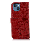 For iPhone 13 Crocodile Top Layer Cowhide Leather Phone Case(Red) Eurekaonline