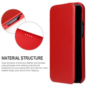 For iPhone 13 Fierre Shann Magnetic Genuine Leather Phone Case(Red) Eurekaonline