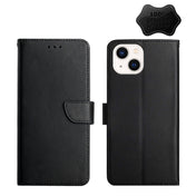 For iPhone 13 Genuine Leather Fingerprint-proof Horizontal Flip Phone Case(Black) Eurekaonline