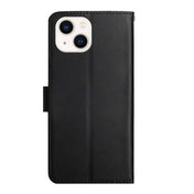 For iPhone 13 Genuine Leather Fingerprint-proof Horizontal Flip Phone Case(Black) Eurekaonline