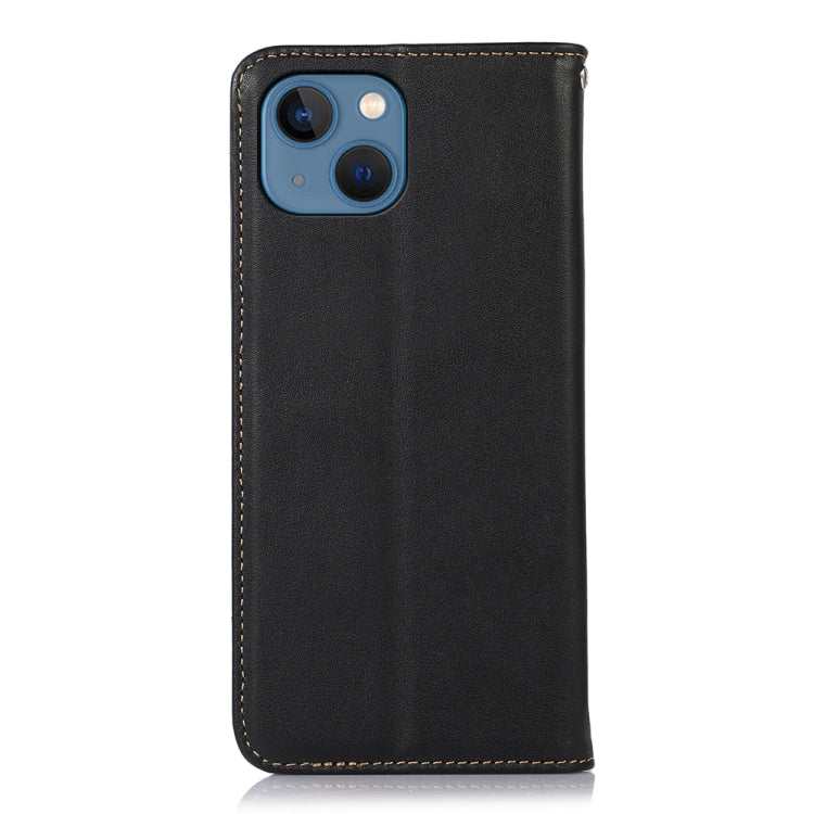 For iPhone 13 KHAZNEH Nappa Top Layer Cowhide Leather Phone Case(Black) Eurekaonline