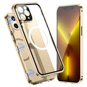 For iPhone 13 Pro 360 Full Body Magnetic Frosted Magsafe Phone Case(Gold) Eurekaonline