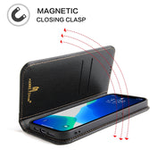 For iPhone 13 Pro Genuine Leather Horizontal Flip Leather Case with Holder & Card Slots & Wallet (Black) Eurekaonline