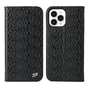 For iPhone 13 Pro Max Fierre Shann Crocodile Texture Magnetic Horizontal Flip Genuine Leather Case with Holder & Card Slot (Black) Eurekaonline